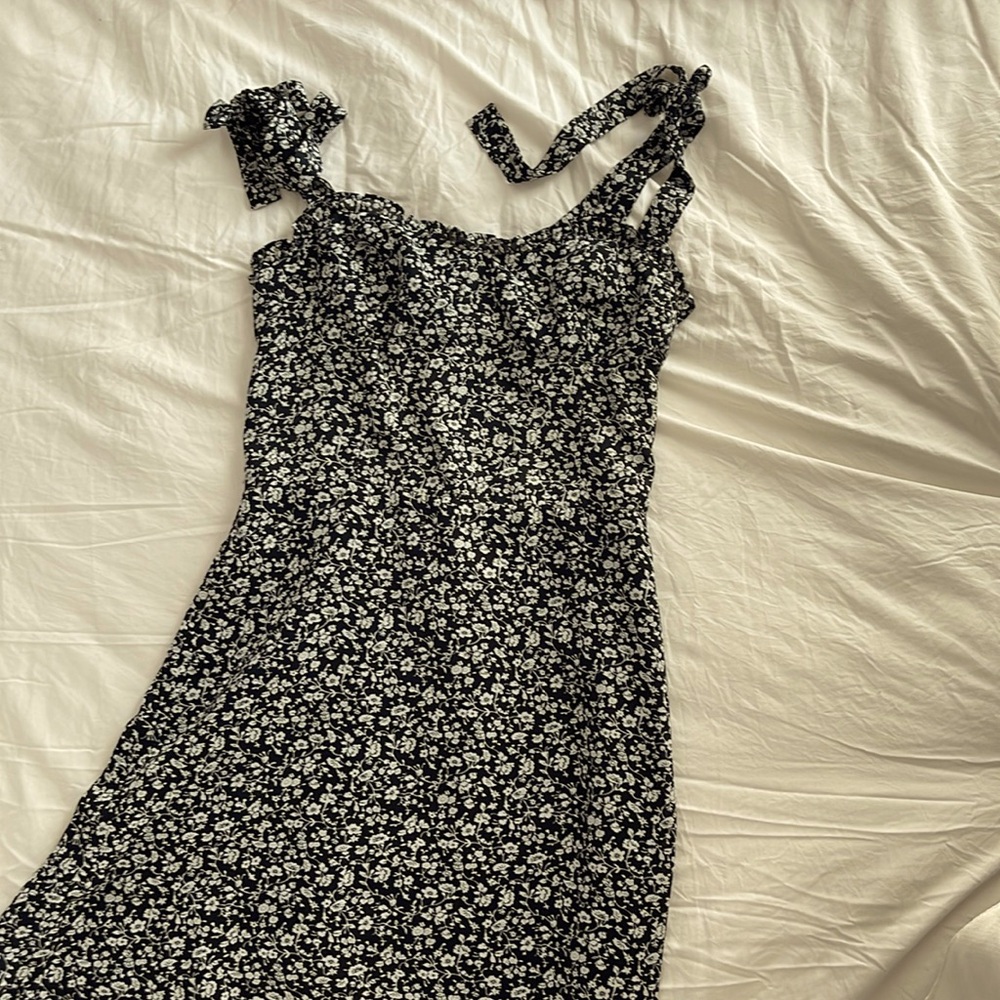 AQUA | Floral Midi Floral Dress